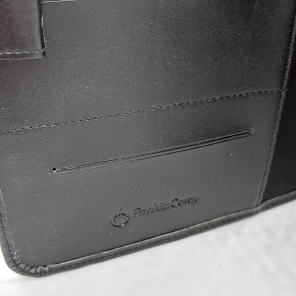 Franklin Covey Black Leather Zip Binder Planner Organizer 7-Ring With Card Slots - Picture 7 of 12